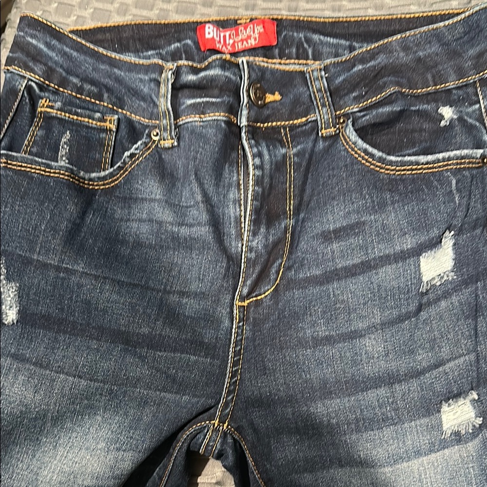 High Rise Blue Jeans with Vintage Look